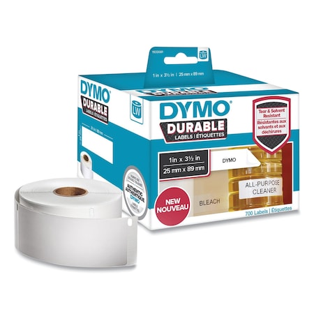 Dymo LW Durable Multi-Purpose Labels, 1" x 3.5", White, 700/Roll 1933081